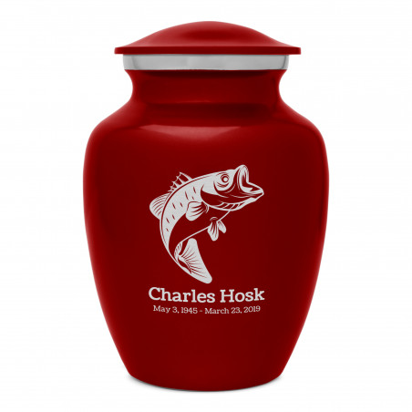Bass Fishing Sharing Urn - Ruby Red