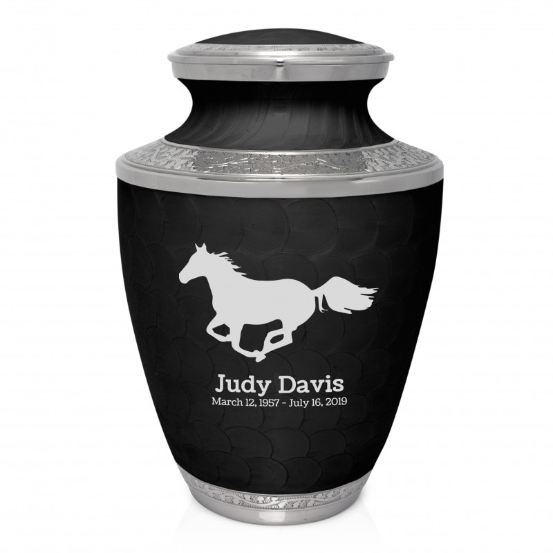 Horse Cremation Urn - Ebony Black
