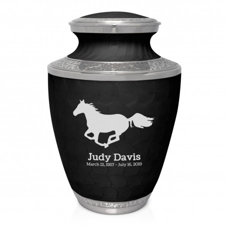 Horse Cremation Urn - Ebony Black