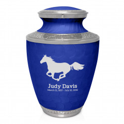 Horse Cremation Urn - Royal Blue