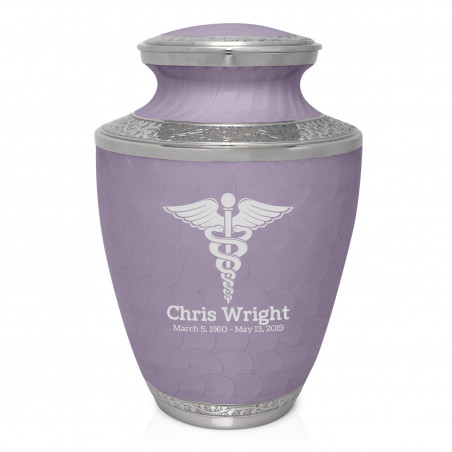 Cadeceus Cremation Urn - Regal Purple