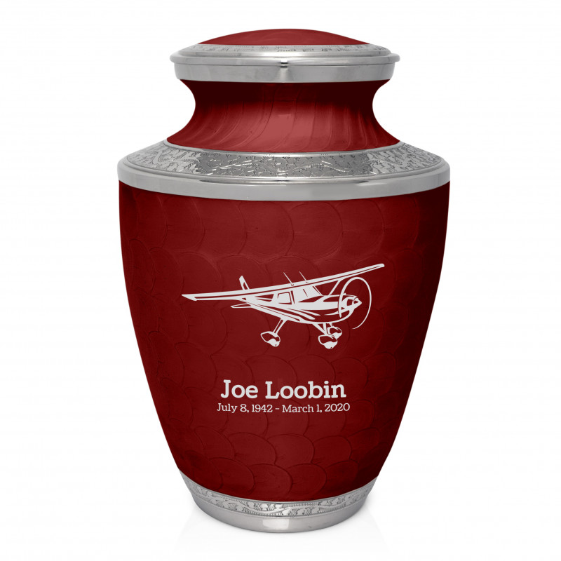 Plane Cremation Urn - Rose Red