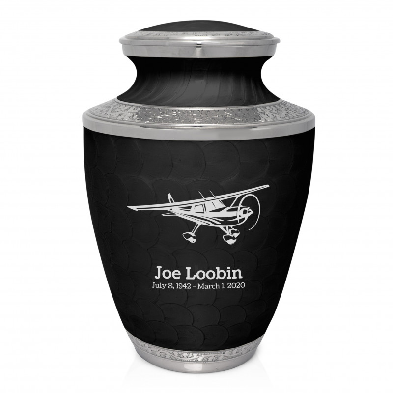 Plane Cremation Urn - Ebony Black