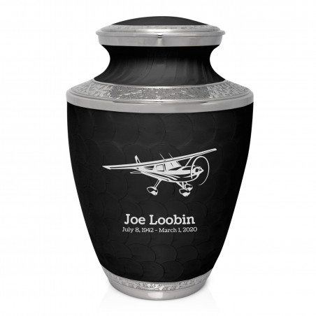 Plane Cremation Urn - Ebony Black
