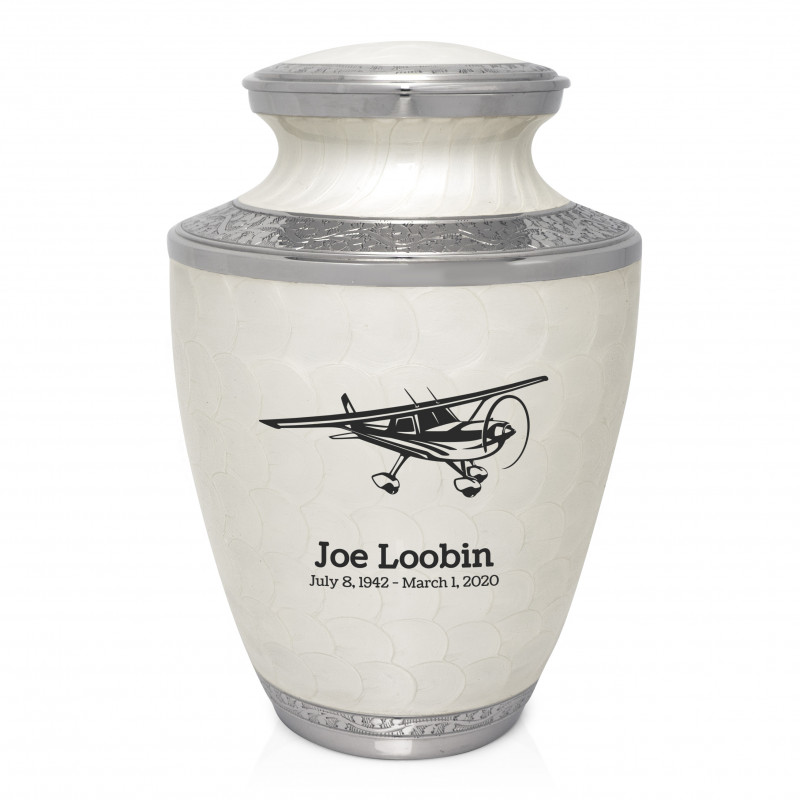 Plane Cremation Urn - Radiant White