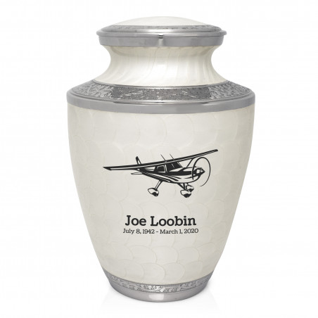 Plane Cremation Urn - Radiant White
