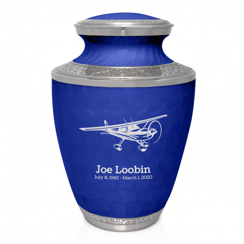 Plane Cremation Urn - Royal Blue