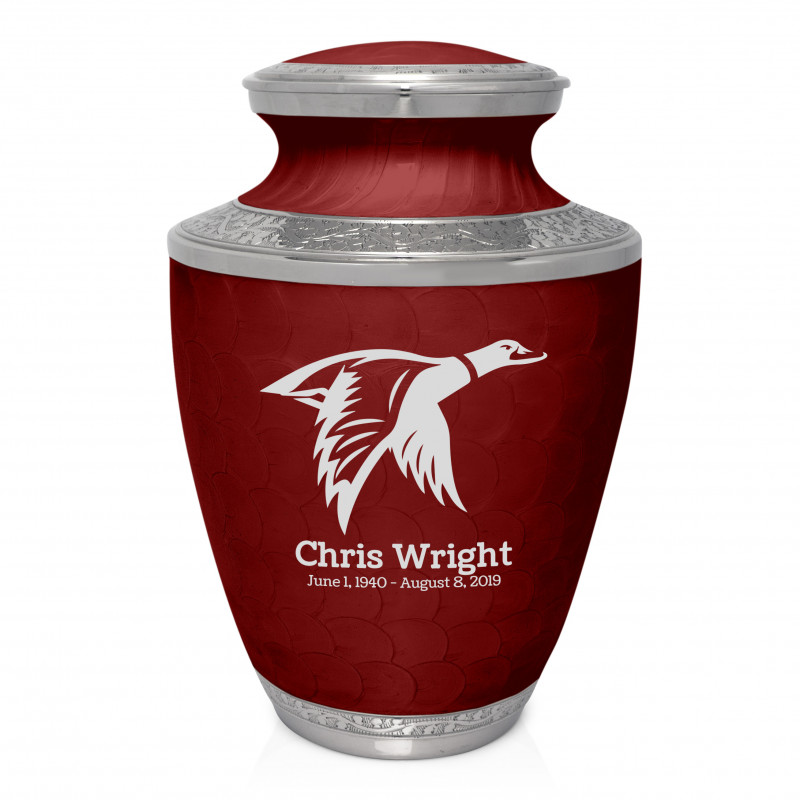 Duck Cremation Urn - Rose Red