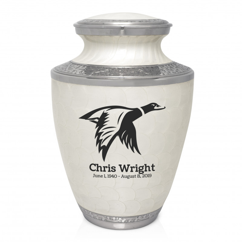 Duck Cremation Urn - Radiant White