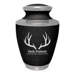 Antlers Cremation Urn - Ebony Black