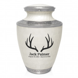 Antlers Cremation Urn - Radiant White