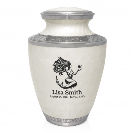 Mermaid Cremation Urn - Radiant White
