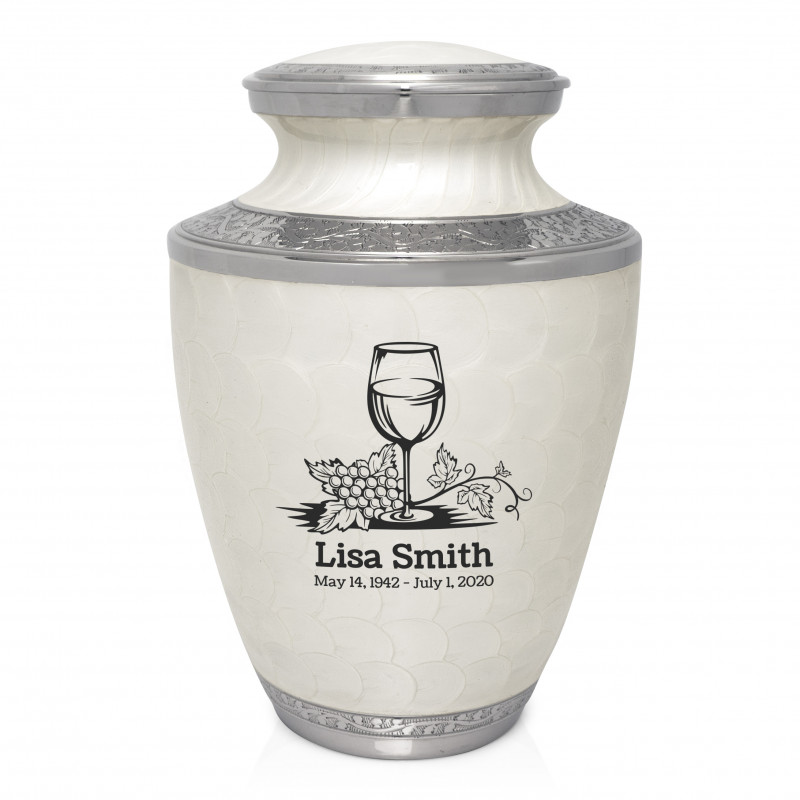 Wine Cremation Urn - Radiant White
