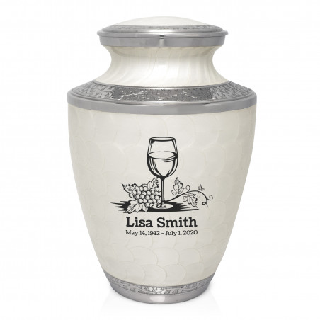 Wine Cremation Urn - Radiant White