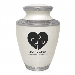 Autism Puzzle Cremation Urn - Radiant White