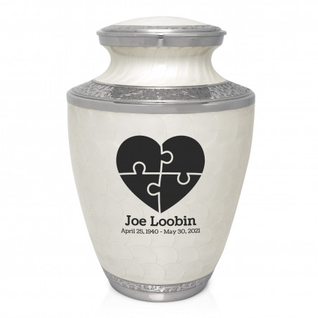 Autism Puzzle Cremation Urn - Radiant White