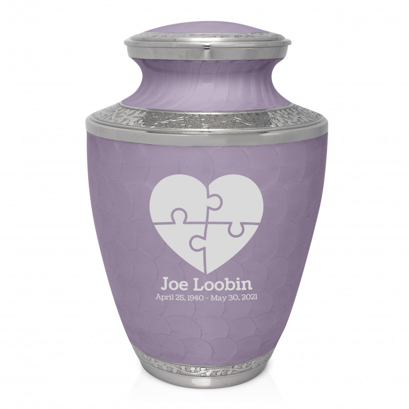 Autism Puzzle Cremation Urn - Regal Purple