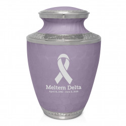 Cancer Ribbon Cremation Urn - Regal Purple