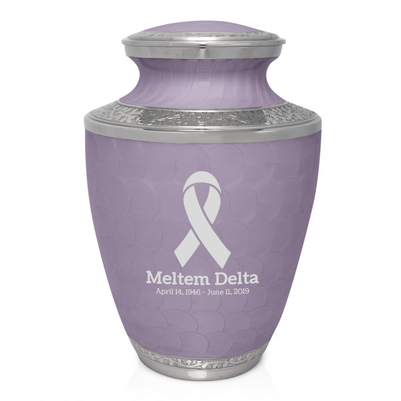 Cancer Ribbon Cremation Urn - Regal Purple