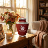 Deer Landscape Cremation Urn - Rose Red