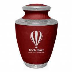 Hot Air Balloon Cremation Urn - Rose Red