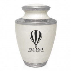 Hot Air Balloon Cremation Urn - Radiant White