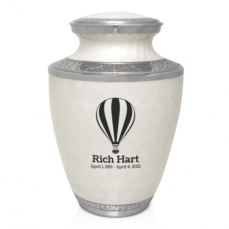 Hot Air Balloon Cremation Urn - Radiant White