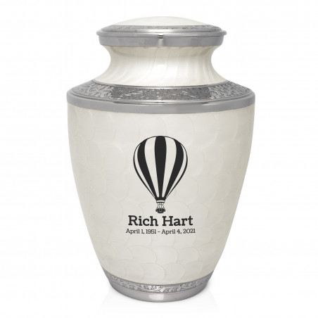Hot Air Balloon Cremation Urn - Radiant White