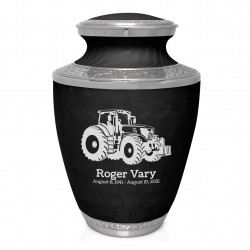 Modern Tractor Cremation Urn - Ebony Black