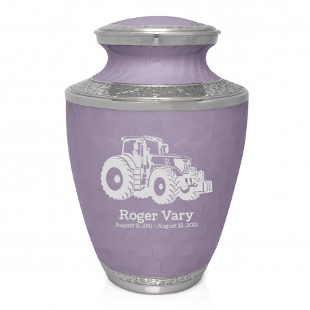 Modern Tractor Cremation Urn - Regal Purple