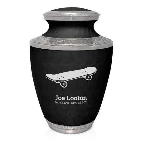 Skateboard Cremation Urn - Ebony Black