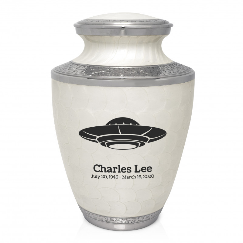 UFO Cremation Urn - Radiant White
