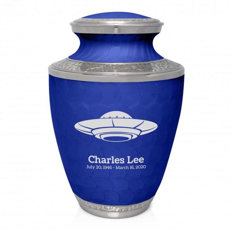 UFO Cremation Urn - Royal Blue