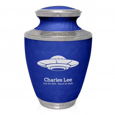 UFO Cremation Urn - Royal Blue