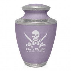 Pirate Skull Cremation Urn - Regal Purple