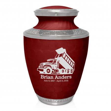 Dump Truck Cremation Urn - Rose Red