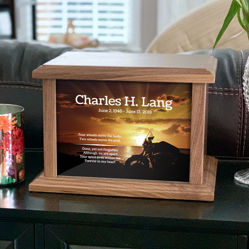 Motorcycle Cremation Urn - Prestige Walnut