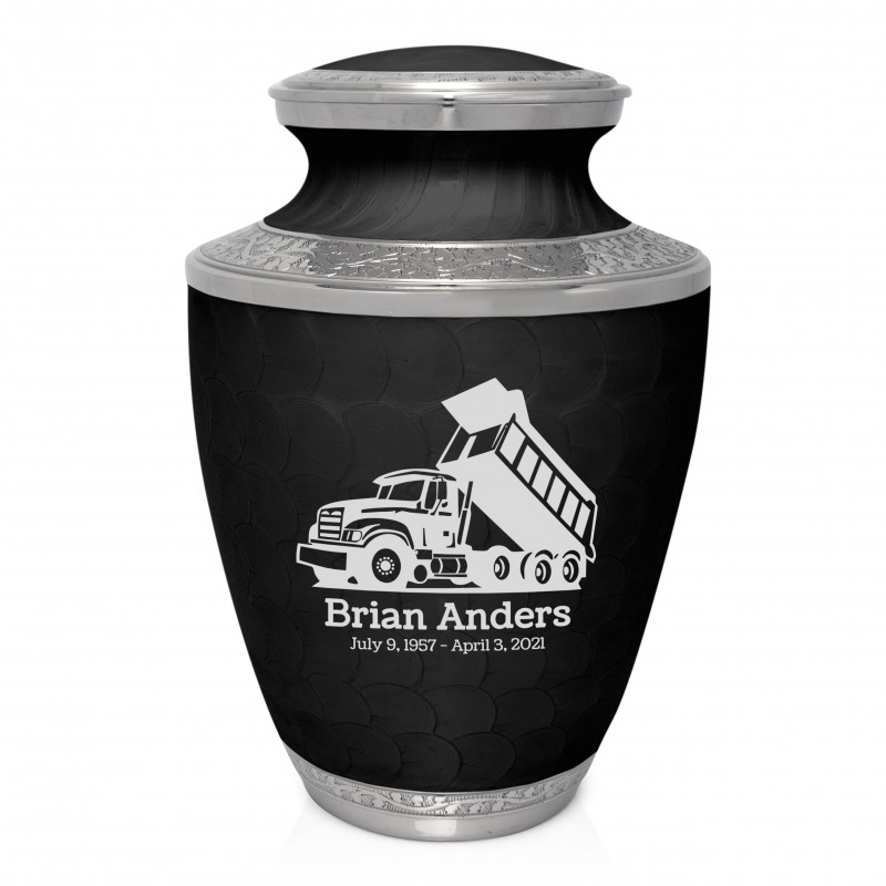 Dump Truck Cremation Urn - Ebony Black