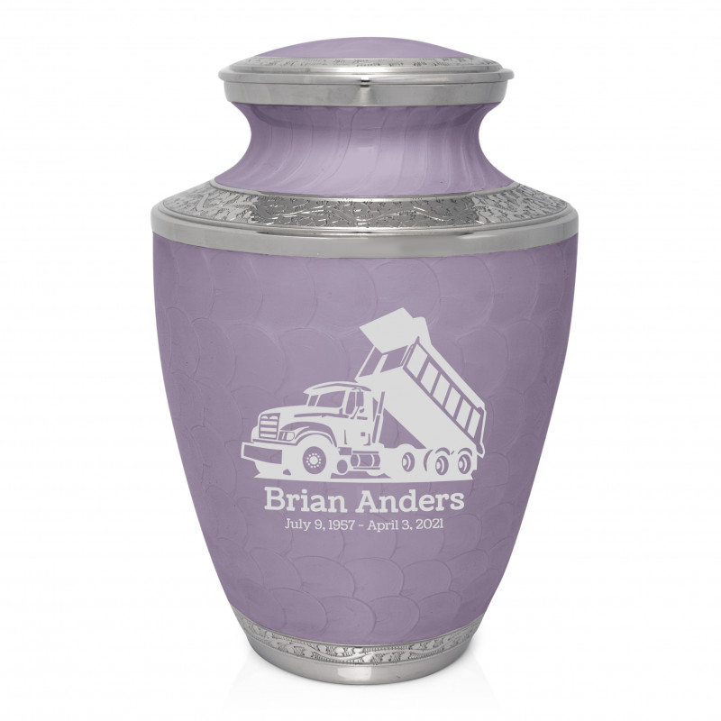 Dump Truck Cremation Urn - Regal Purple