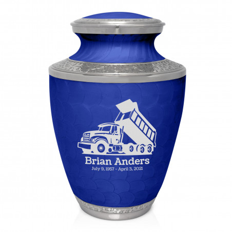 Dump Truck Cremation Urn - Royal Blue