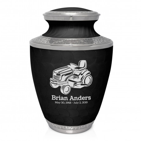 Riding Lawn Mower Cremation Urn - Ebony Black