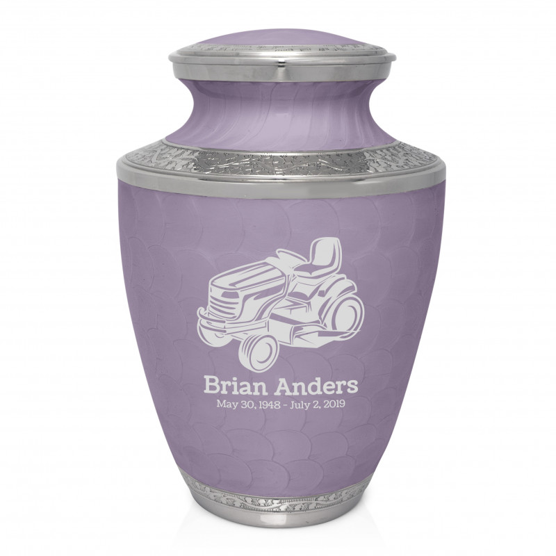 Riding Lawn Mower Cremation Urn - Regal Purple