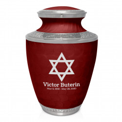 Star of David Cremation Urn - Rose Red
