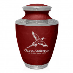 Pheasant Cremation Urn - Rose Red