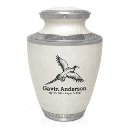 Pheasant Cremation Urn - Radiant White