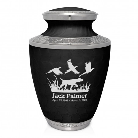 Hunting Dog Cremation Urn - Ebony Black
