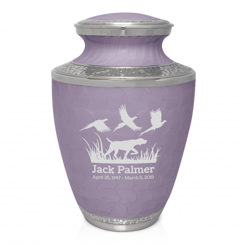 Hunting Dog Cremation Urn - Regal Purple