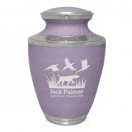 Hunting Dog Cremation Urn - Regal Purple
