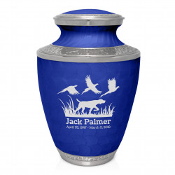 Hunting Dog Cremation Urn - Royal Blue
