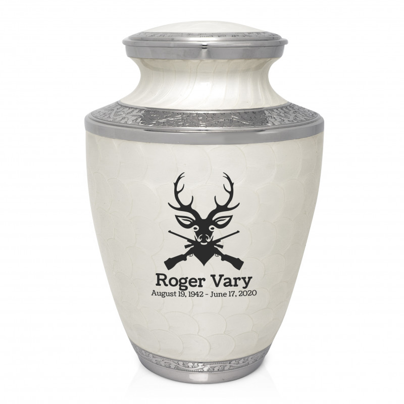 Deer Hunter Cremation Urn - Radiant White